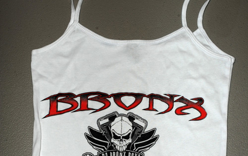 Bronx Choppers - Ladies Logo Spaghetti Strap Shirt (white)