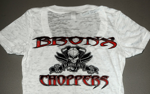 Bronx Choppers - Ladies Logo V-Neck T-Shirt (White)